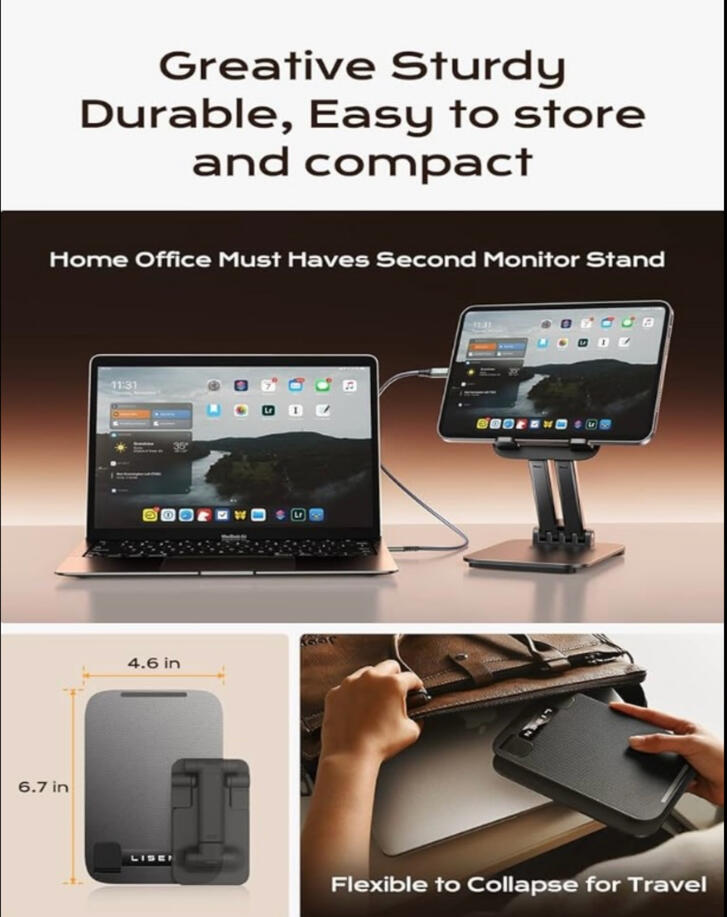 __LISEN Adjustable Tablet Stand for iPad__ Casa Pic – A sturdy, adjustable stand that keeps your tablet secure and hands-free