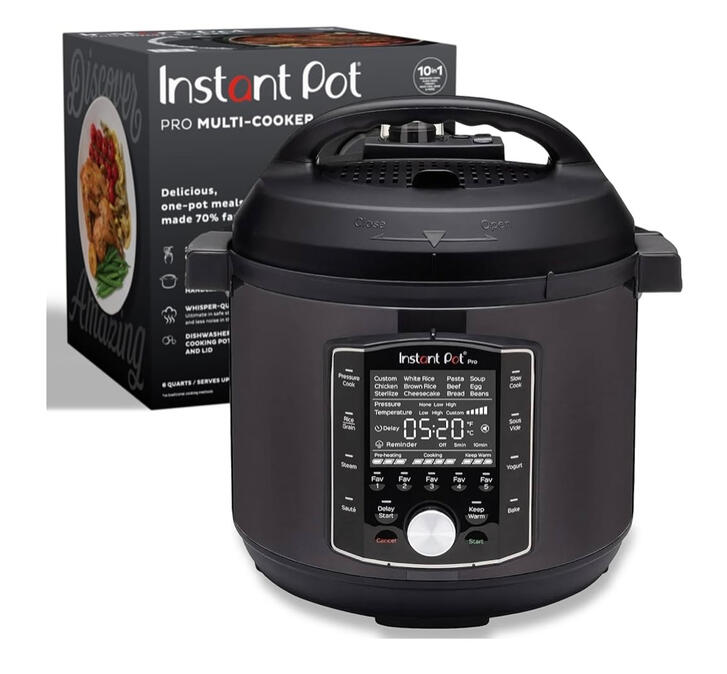 __Instant Pot Pro 10-in-1 Pressure Cooker__ Casa Pic – A best-selling Instant Pot with a stainless steel interior, non-toxic de